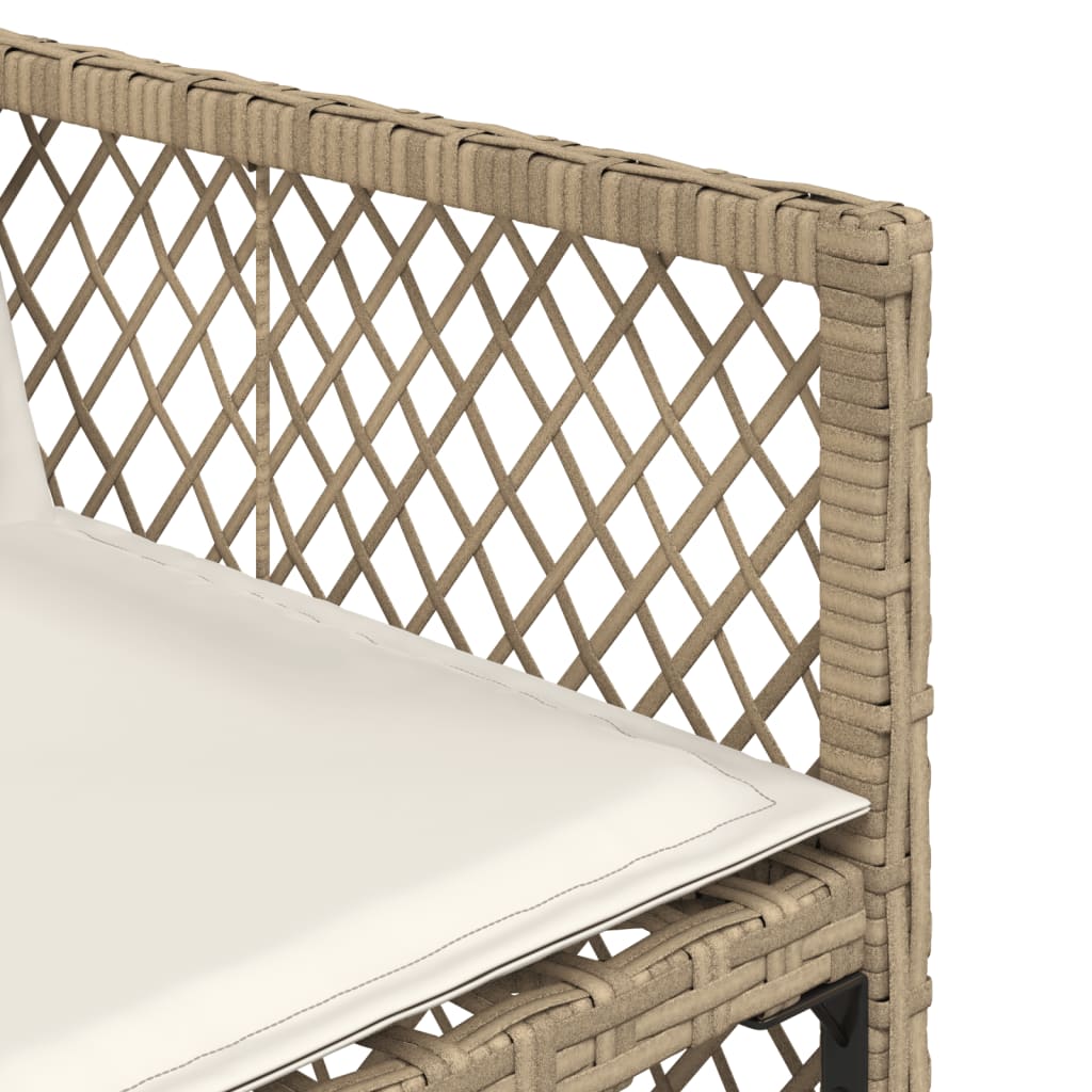 Set da Pranzo da Giardino 5 pz con Cuscini Beige in Polyrattan - homemem39