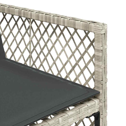 Set Pranzo da Giardino 5pz con Cuscini Grigio Chiaro Polyrattan | homemem39