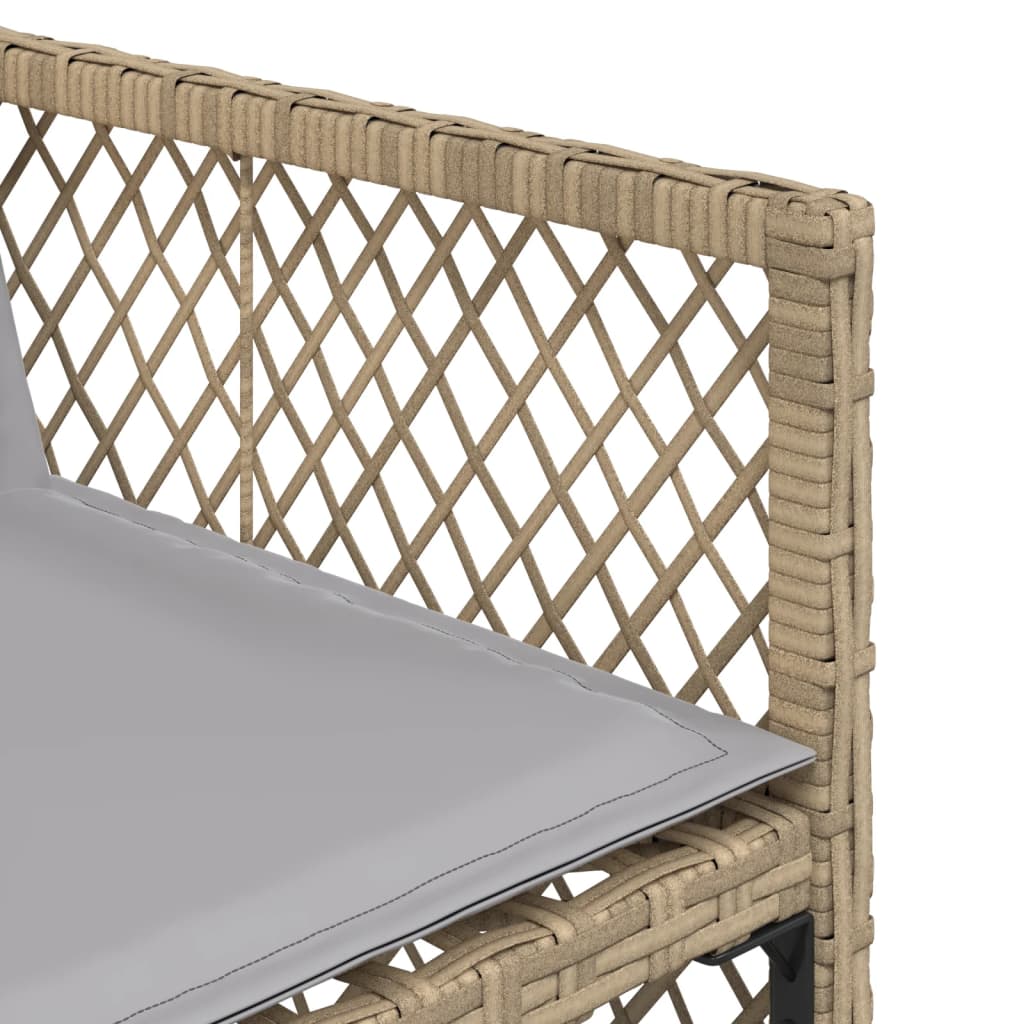 Set da Pranzo da Giardino 5 pz con Cuscini Beige in Polyrattan - homemem39