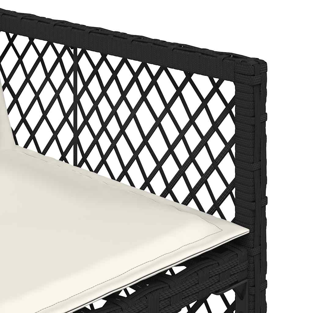 Set da Pranzo da Giardino 7 pz Nero con Cuscini in Polyrattan | homemem39