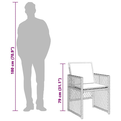 Set da Pranzo da Giardino 7 pz Nero con Cuscini in Polyrattan | homemem39