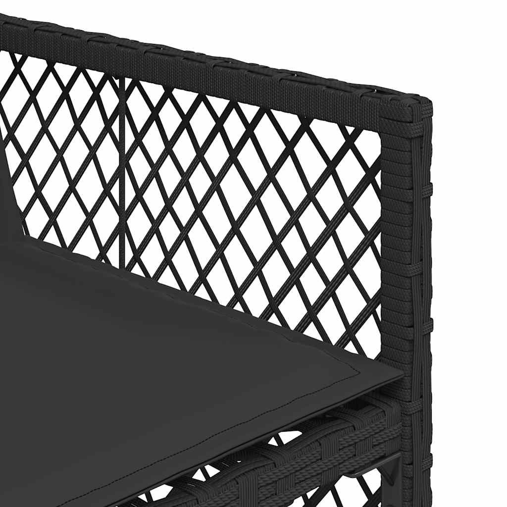 Set da Pranzo da Giardino 7 pz Nero con Cuscini in Polyrattan | homemem39