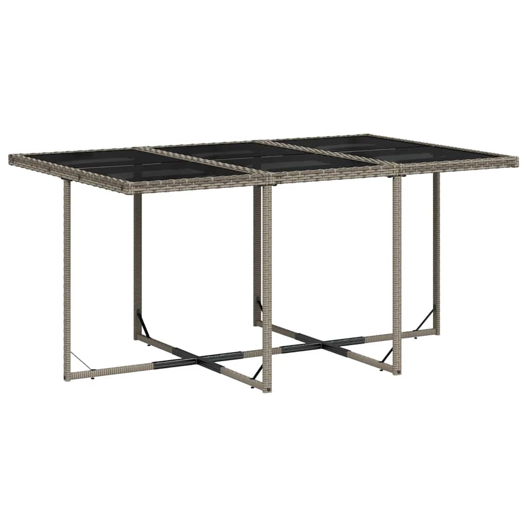 Set da Pranzo da Giardino 7 pz con Cuscini in Polyrattan Grigio | homemem39