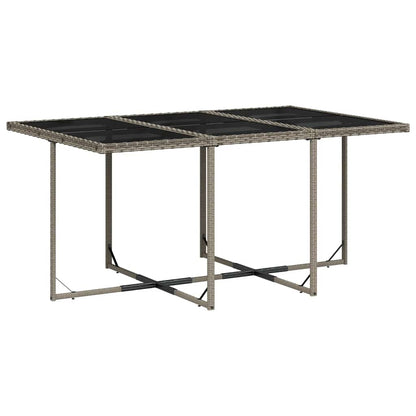 Set da Pranzo da Giardino 7 pz con Cuscini in Polyrattan Grigio | homemem39