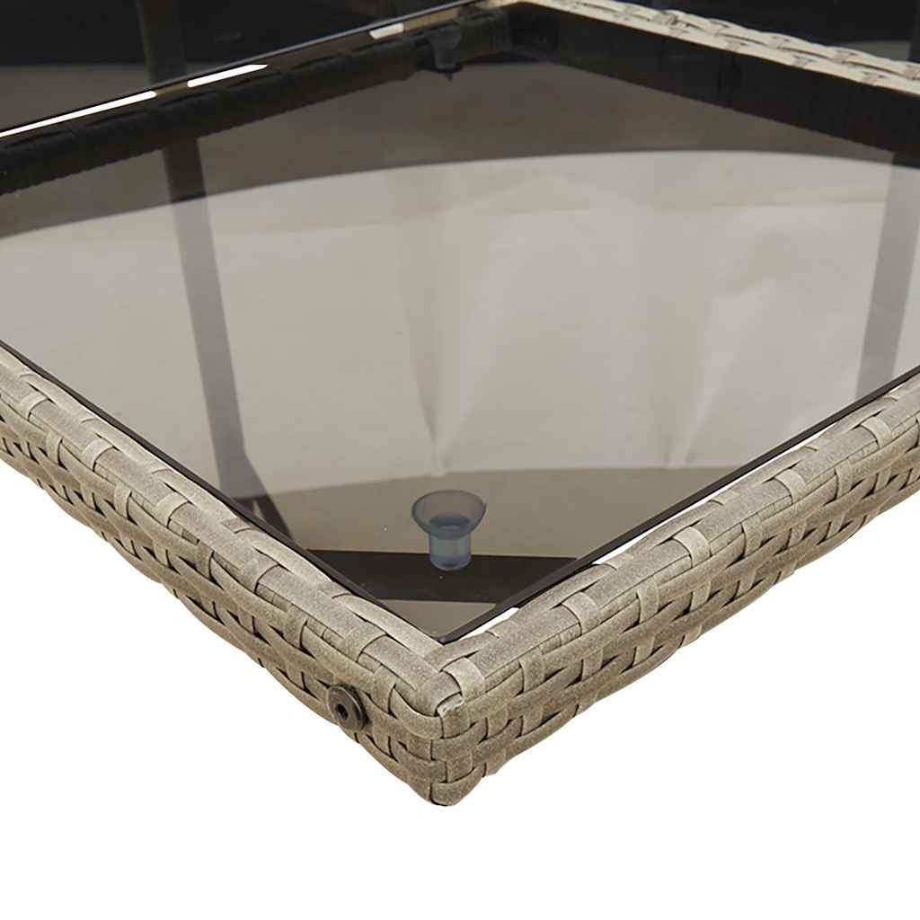 Set da Pranzo da Giardino 7 pz con Cuscini in Polyrattan Grigio | homemem39