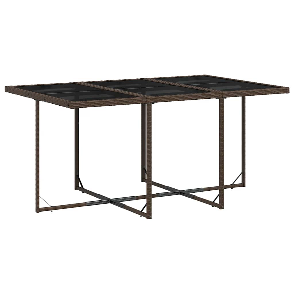 Set da Pranzo da Giardino 7pz con Cuscini in Polyrattan Marrone | homemem39