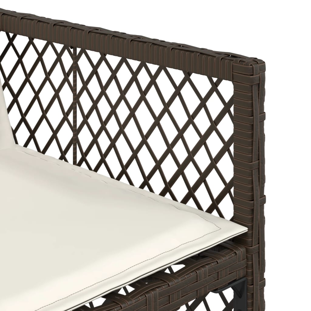 Set da Pranzo da Giardino 7pz con Cuscini in Polyrattan Marrone - homemem39