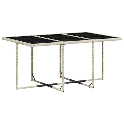 Set da Pranzo da Giardino 7 pz Cuscini Polyrattan Grigio Chiaro | homemem39