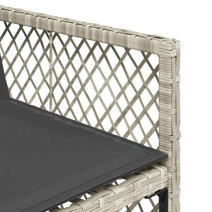 Set da Pranzo da Giardino 7 pz Cuscini Polyrattan Grigio Chiaro | homemem39