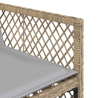 Set da Pranzo da Giardino 7 pz con Cuscini Beige in Polyrattan | homemem39