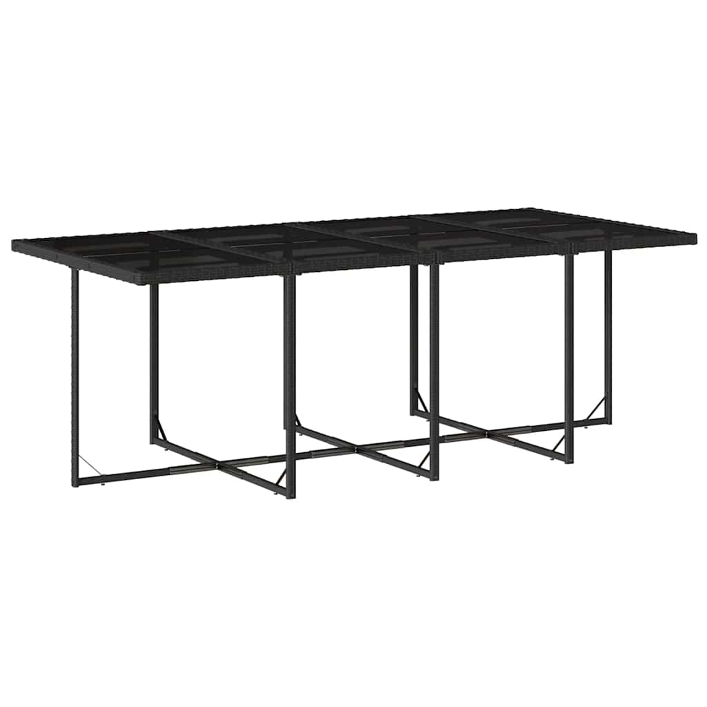 Set da Pranzo da Giardino 9 pz con Cuscini Nero in Polyrattan | homemem39