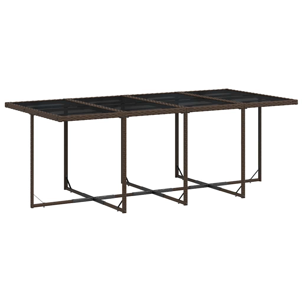 Set da Pranzo da Giardino 9pz con Cuscini Marrone in Polyrattan | homemem39