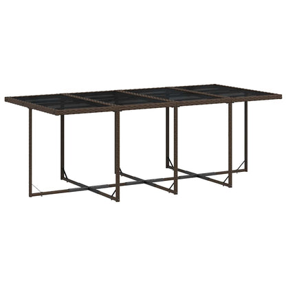 Set da Pranzo da Giardino 9pz con Cuscini Marrone in Polyrattan | homemem39