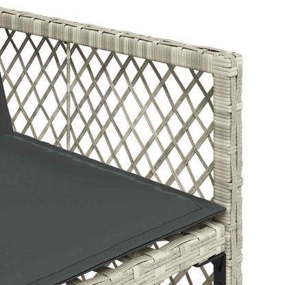 Set Pranzo da Giardino 9pz con Cuscini Grigio Chiaro Polyrattan | homemem39