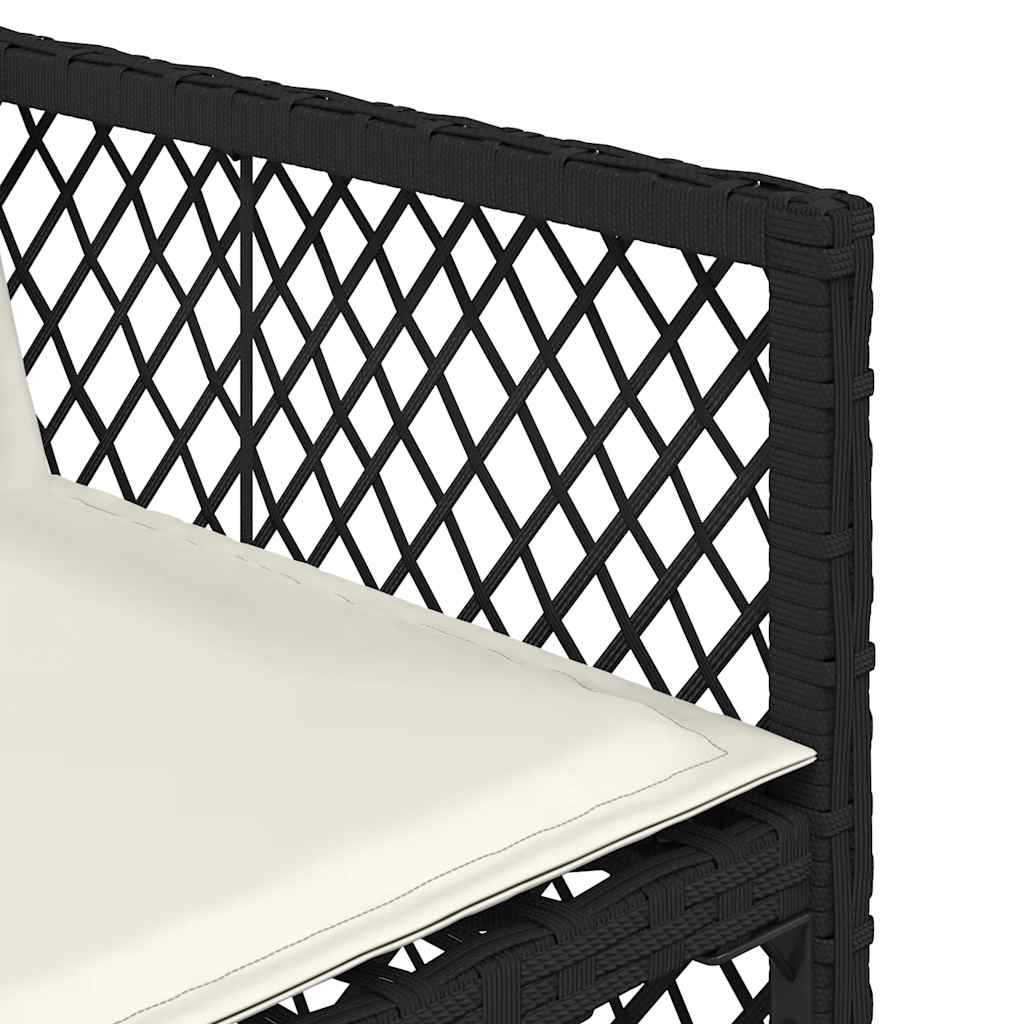 Set da Pranzo da Giardino 9 pz con Cuscini Nero in Polyrattan | homemem39