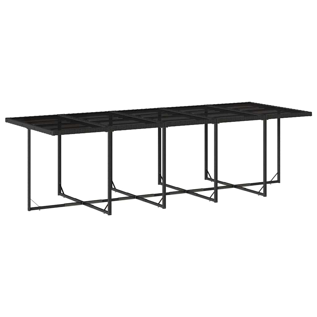Set da Pranzo da Giardino 11 pz con Cuscini in Polyrattan Nero | homemem39