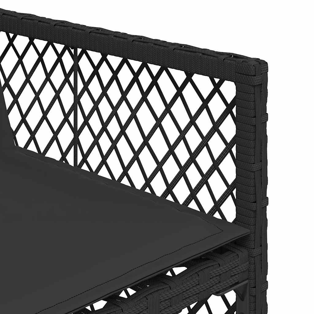Set da Pranzo da Giardino 11 pz con Cuscini in Polyrattan Nero | homemem39