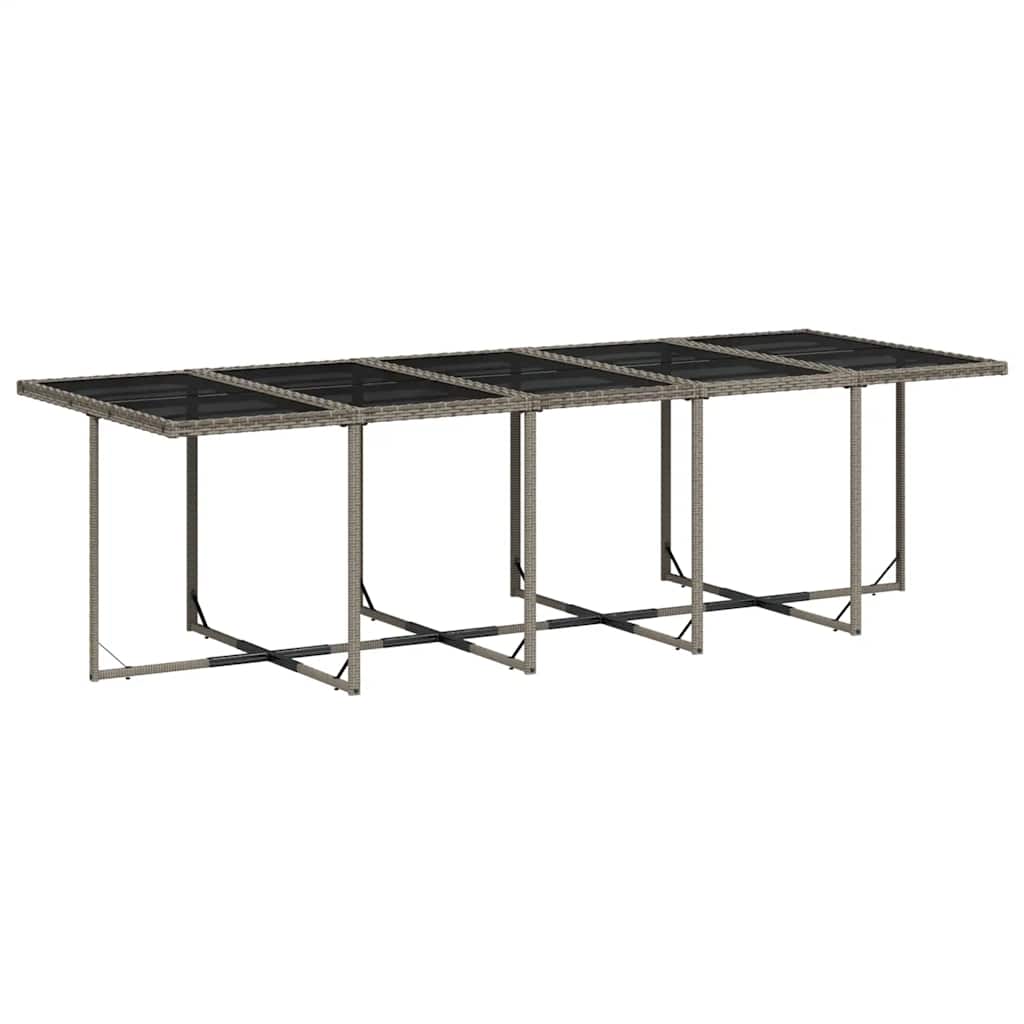 Set da Pranzo da Giardino 11pz con Cuscini in Polyrattan Grigio | homemem39