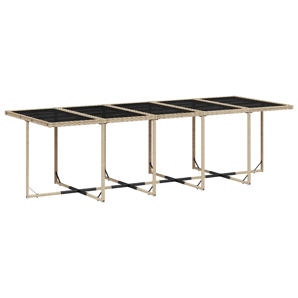 Set da Pranzo da Giardino 11 pz con Cuscini Beige in Polyrattan | homemem39