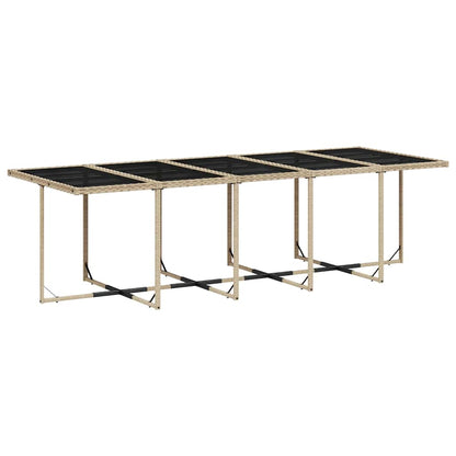 Set da Pranzo da Giardino 11 pz con Cuscini Beige in Polyrattan | homemem39