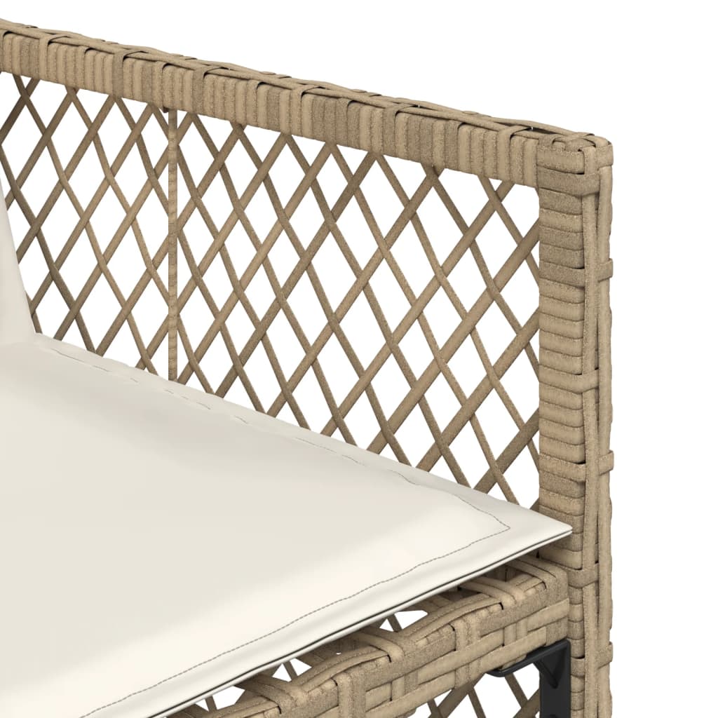Set da Pranzo da Giardino 11 pz con Cuscini Beige in Polyrattan - homemem39
