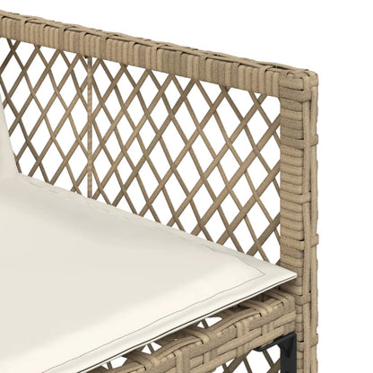 Set da Pranzo da Giardino 11 pz con Cuscini Beige in Polyrattan - homemem39