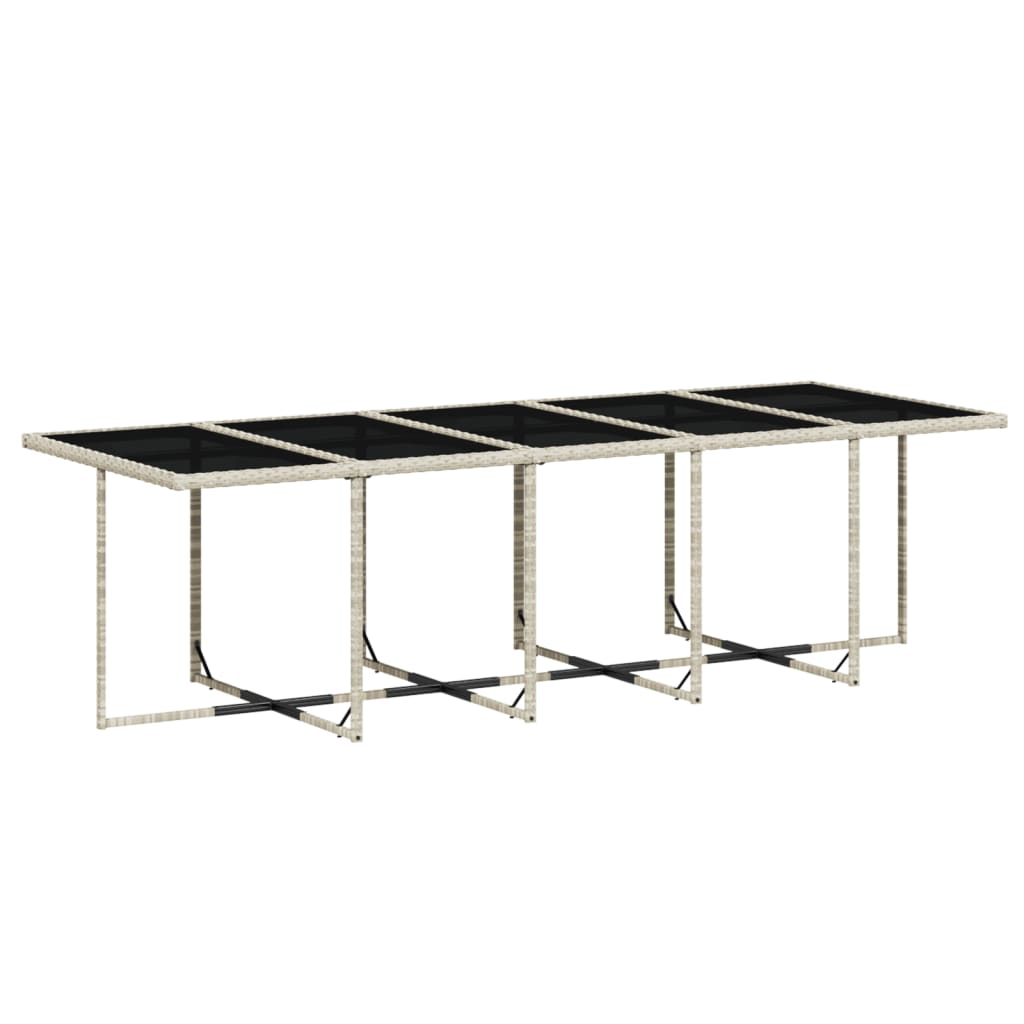 Set Pranzo Giardino 11pz con Cuscini Grigio Chiaro Polyrattan - homemem39