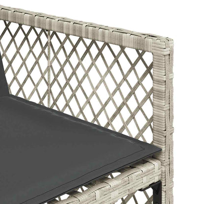 Set Pranzo Giardino 11pz con Cuscini Grigio Chiaro Polyrattan | homemem39