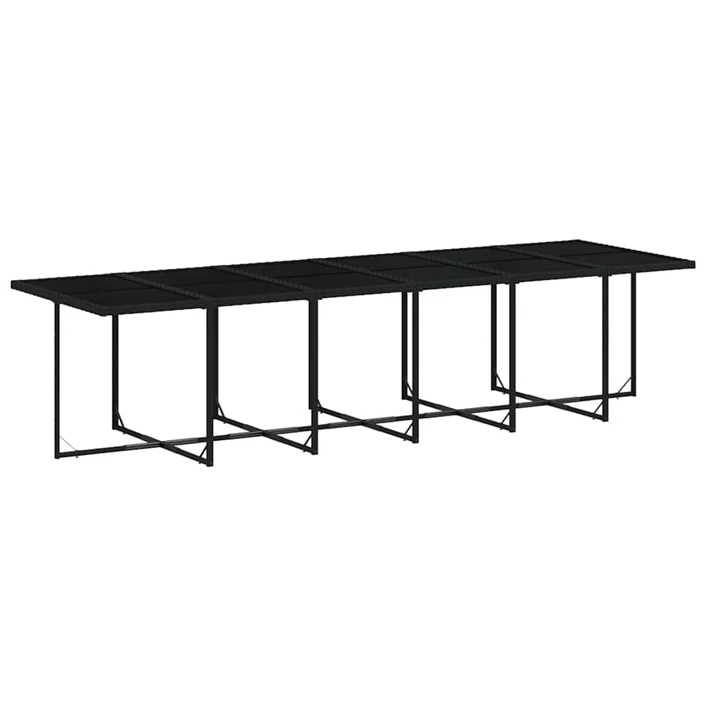 Set da Pranzo da Giardino 13pz con Cuscini Nero in Polyrattan | homemem39