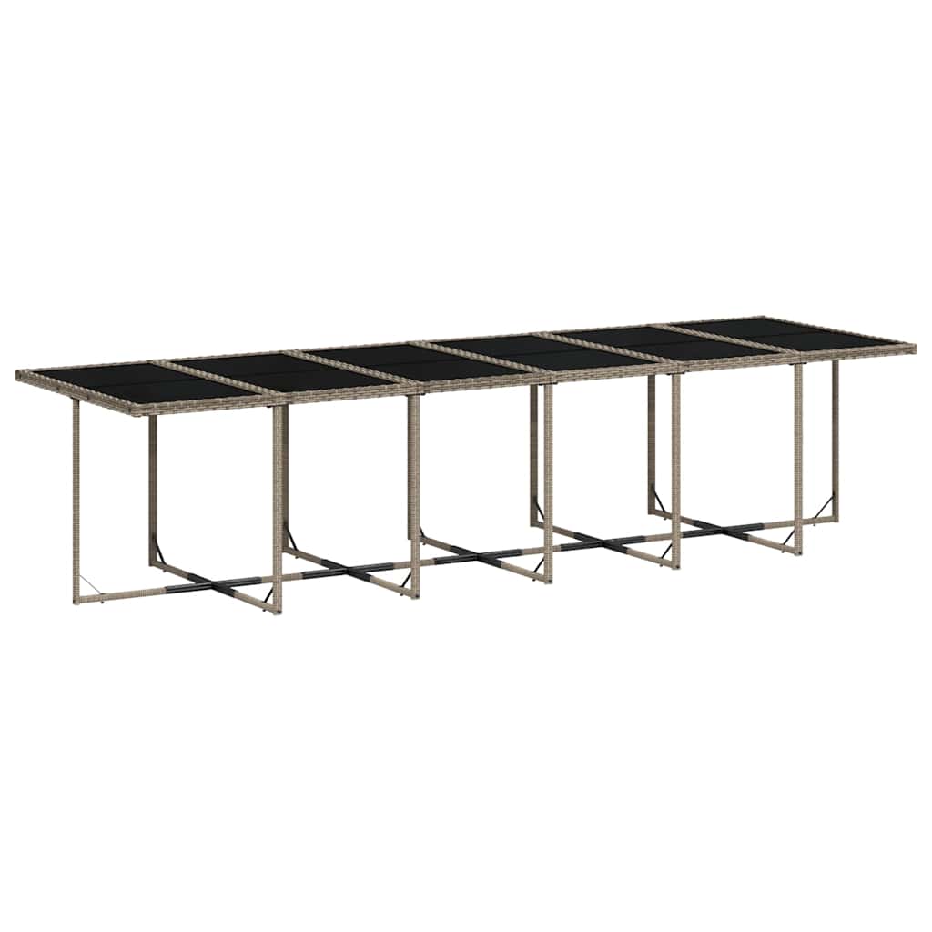 Set da Pranzo da Giardino 13pz con Cuscini Grigio in Polyrattan | homemem39