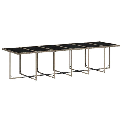Set da Pranzo da Giardino 13pz con Cuscini Grigio in Polyrattan | homemem39