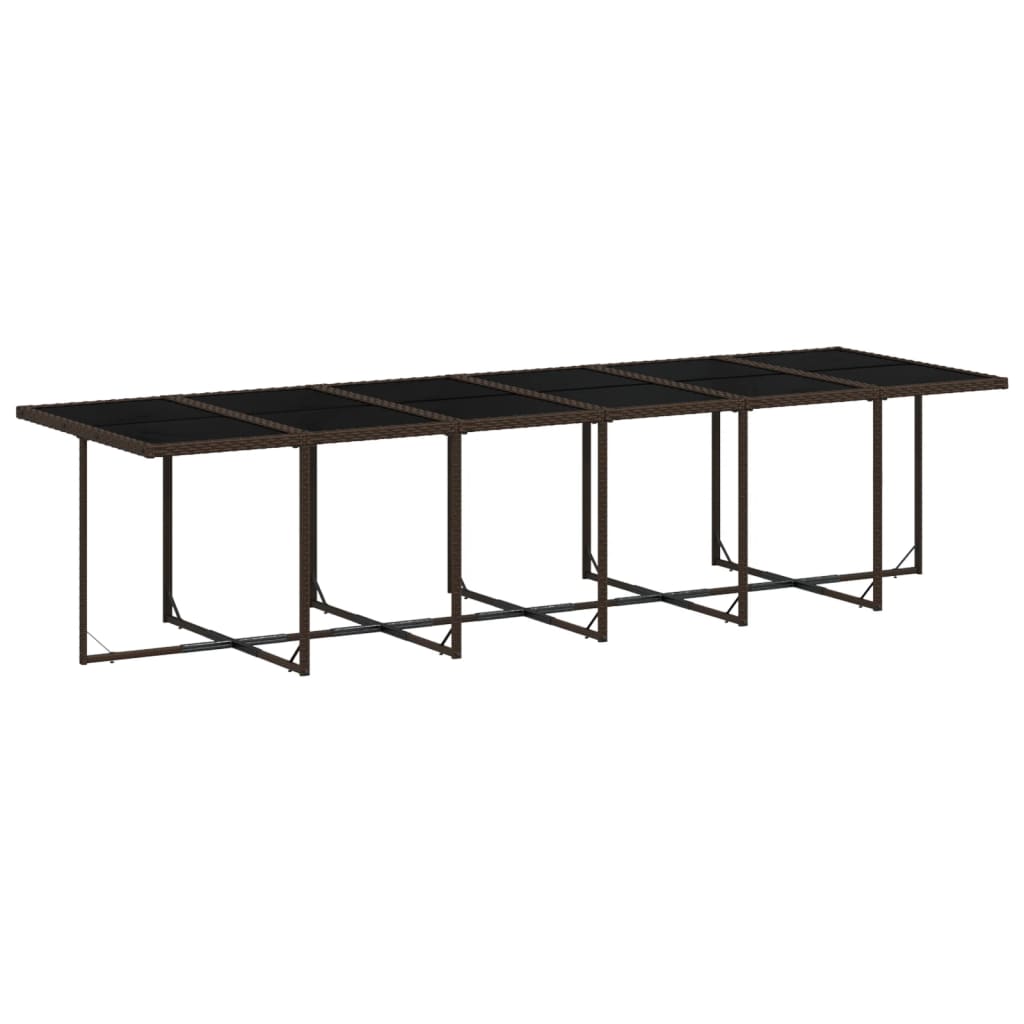 Set da Pranzo da Giardino 13pz con Cuscini Marrone Polyrattan - homemem39