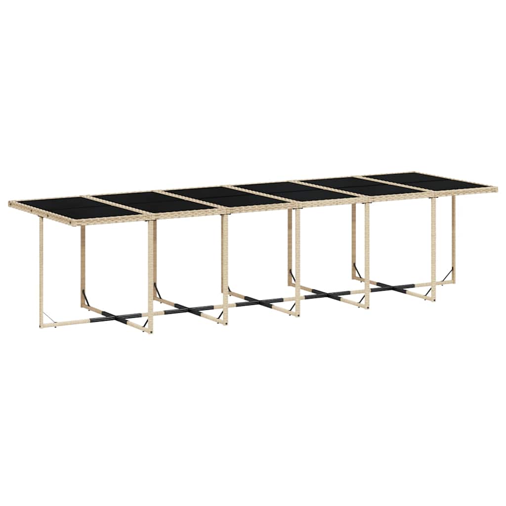 Set da Pranzo da Giardino 13 pz con Cuscini Beige in Polyrattan | homemem39