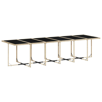 Set da Pranzo da Giardino 13 pz con Cuscini Beige in Polyrattan | homemem39