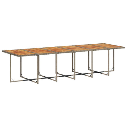 Set da Pranzo da Giardino 13pz con Cuscini Grigio in Polyrattan - homemem39