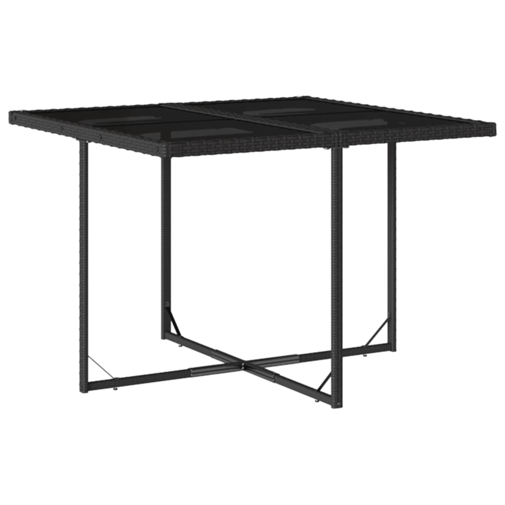 Set da Pranzo da Giardino 9 pz con Cuscini Nero in Polyrattan - homemem39