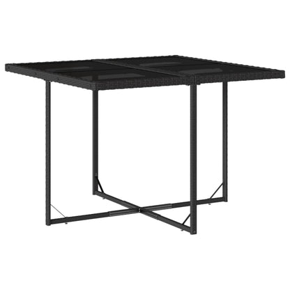 Set da Pranzo da Giardino 9 pz con Cuscini Nero in Polyrattan - homemem39