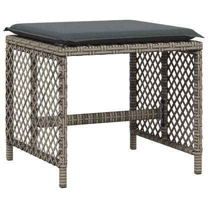Set da Pranzo da Giardino 9 pz con Cuscini in Polyrattan Grigio - homemem39