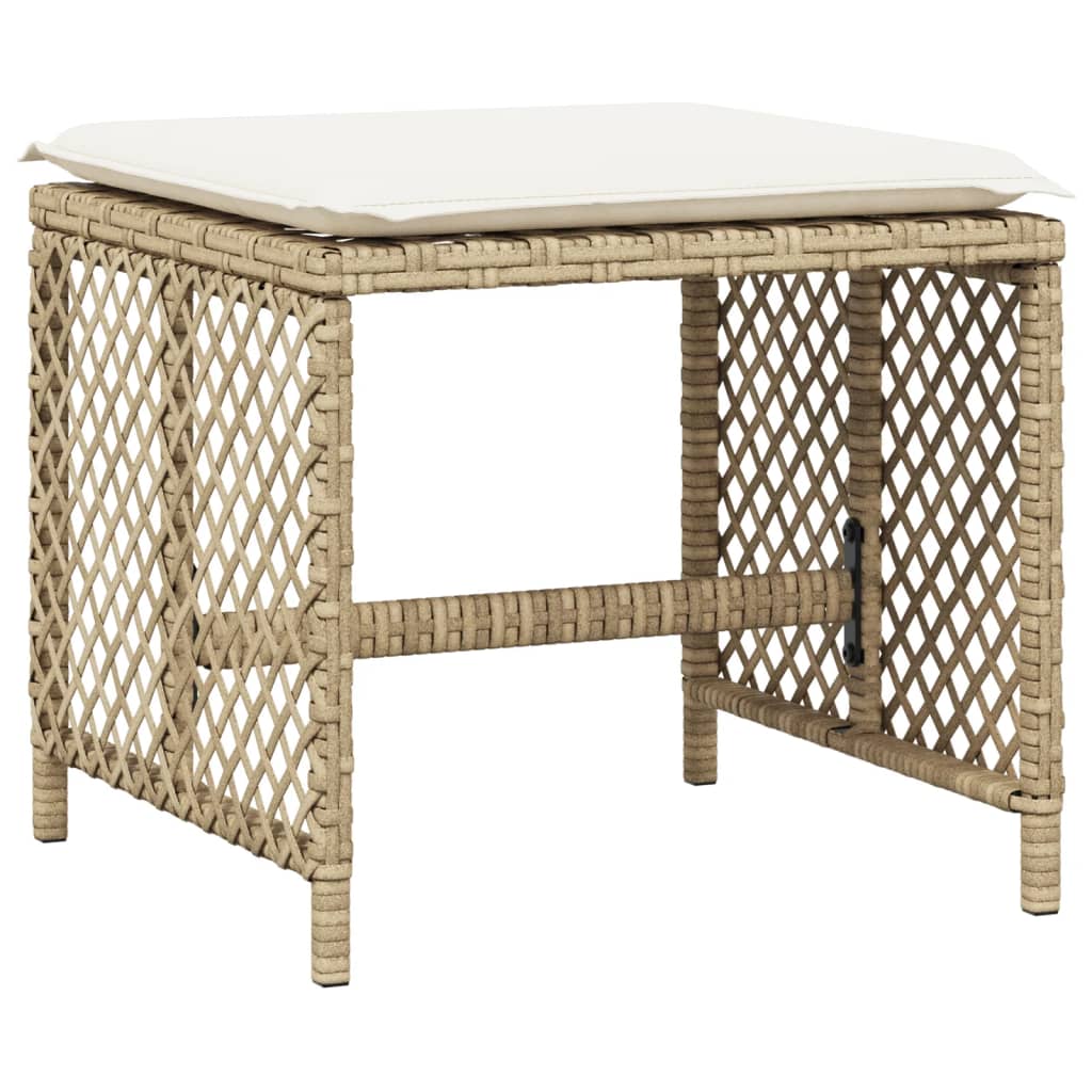 Set da Pranzo da Giardino 9 pz con Cuscini Beige in Polyrattan - homemem39
