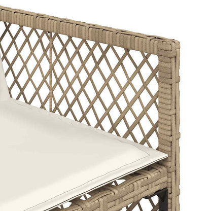 Set da Pranzo da Giardino 9 pz con Cuscini Beige in Polyrattan | homemem39