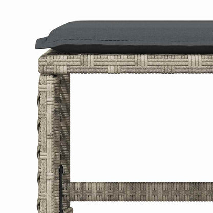 Set Pranzo da Giardino 9pz con Cuscini Grigio Chiaro Polyrattan | homemem39
