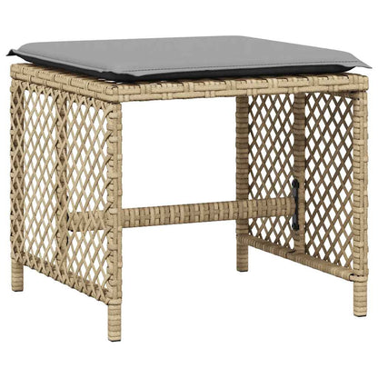 Set da Pranzo da Giardino 9 pz con Cuscini Beige in Polyrattan | homemem39