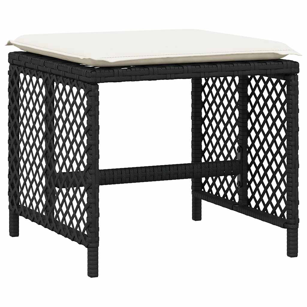 Set da Pranzo da Giardino 11 pz con Cuscini in Polyrattan Nero | homemem39