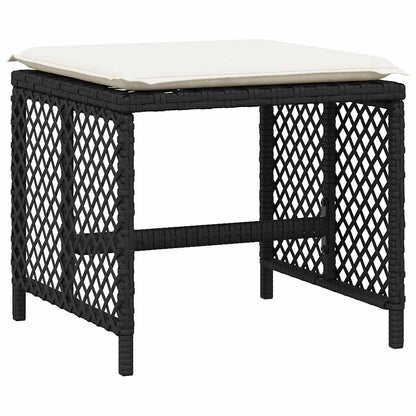 Set da Pranzo da Giardino 11 pz con Cuscini in Polyrattan Nero | homemem39