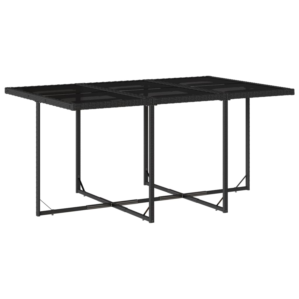 Set da Pranzo da Giardino 11 pz con Cuscini in Polyrattan Nero - homemem39