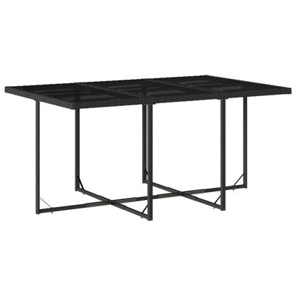 Set da Pranzo da Giardino 11 pz con Cuscini in Polyrattan Nero - homemem39