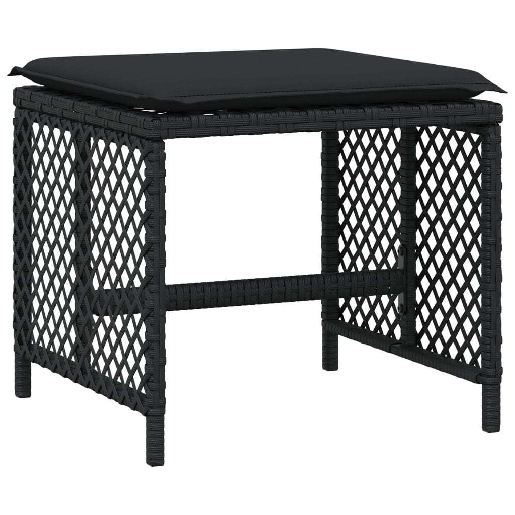 Set da Pranzo da Giardino 11 pz con Cuscini in Polyrattan Nero - homemem39