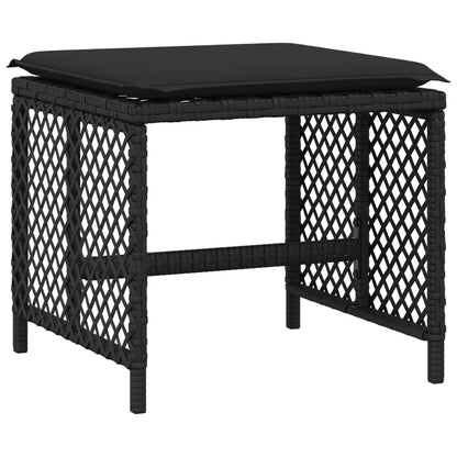Set da Pranzo da Giardino 11 pz con Cuscini in Polyrattan Nero - homemem39