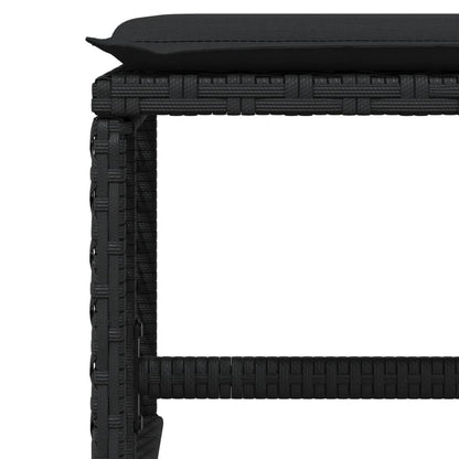 Set da Pranzo da Giardino 11 pz con Cuscini in Polyrattan Nero - homemem39
