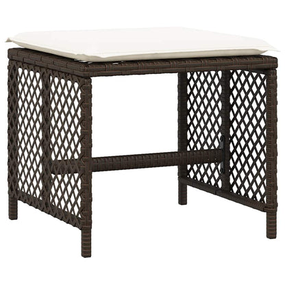 Set da Pranzo da Giardino 11 pz con Cuscini Polyrattan Marrone | homemem39